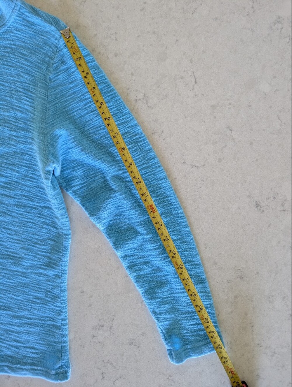 Color Me Cotton Medium C.M.C. Bright Blue Long Sleeve Shirt Top Button Pocket - Picture 10 of 12